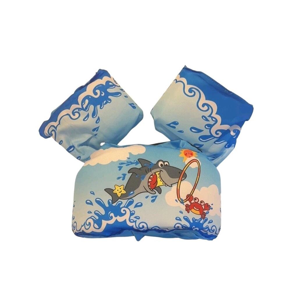 Kids Toddler Life Jacket Swim Aid Vest Child Arm Bands Floaties Pool Beach Blue